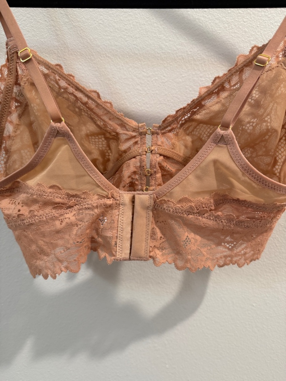 aerie Peach Lace Front-Closure Bralette - Picture 5 of 7